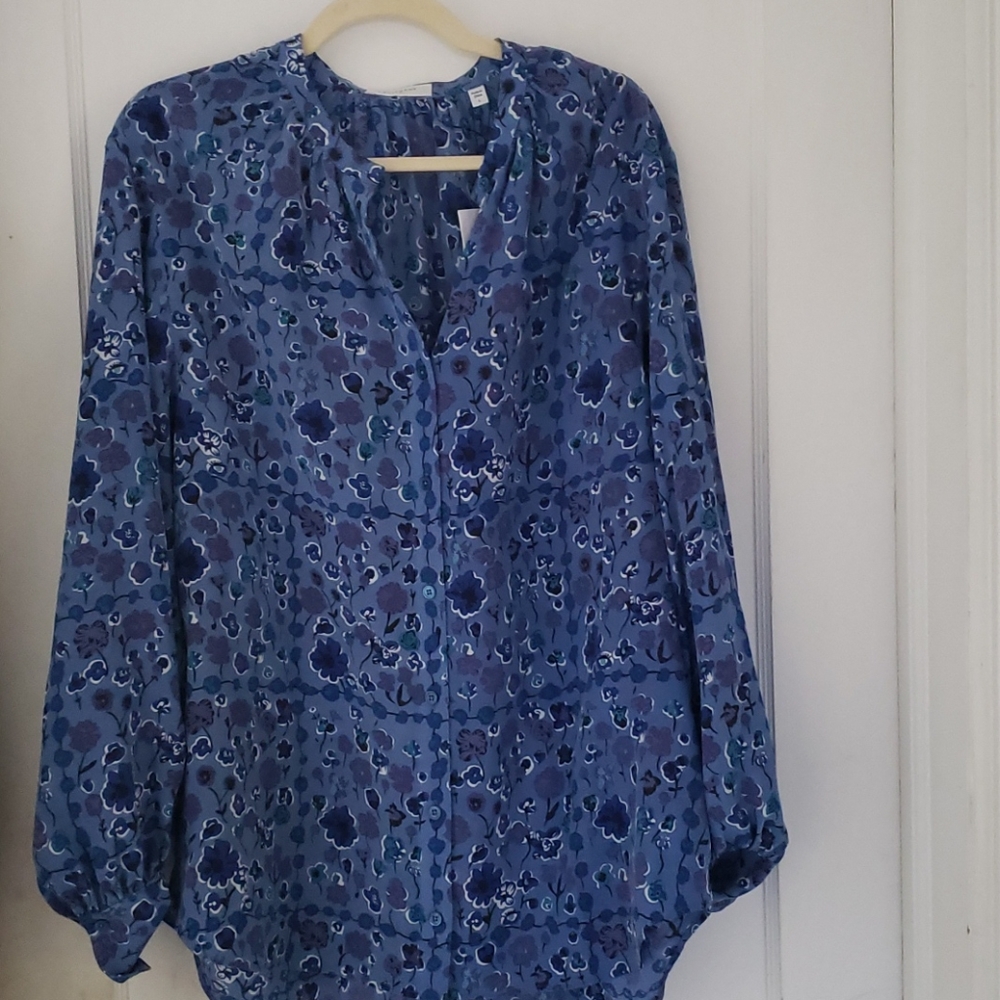 Equipment Causette blouse, L, silk, NWT